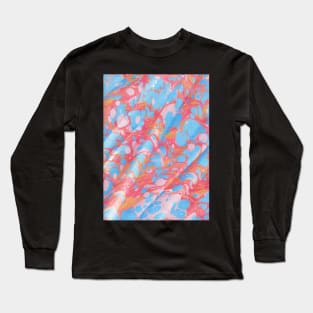 Blue & Pink Marble Swirl Long Sleeve T-Shirt